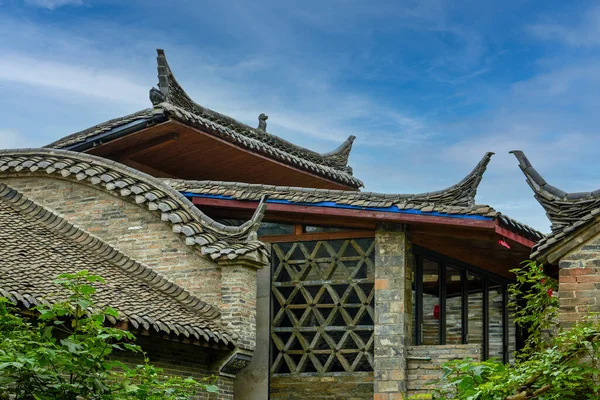 Antiga Casa Telha Telhado Lingnan Rural China — Fotografia de Stock