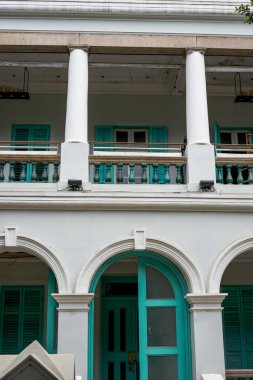 Shamian, Guangzhou, Çin 'de Avrupa tarzı retro binalar ve batı mimarisi