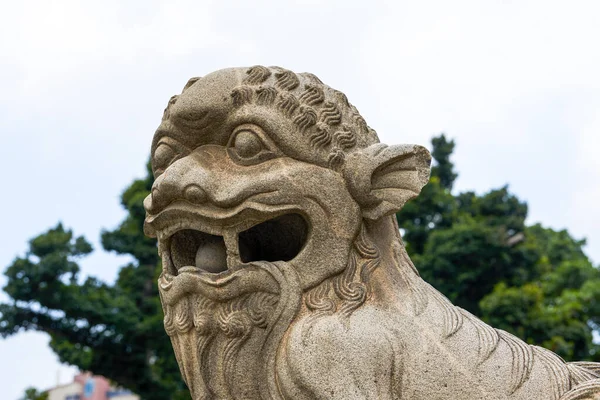 Close Stone Lion Chen Clan Temple Guangzhou Stone Carving Art — Fotografia de Stock