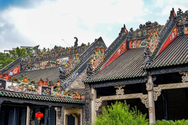 Chen Clan Ancestral House Guangzhou China Telhado Estilo Lingnan Primorosamente — Fotografia de Stock