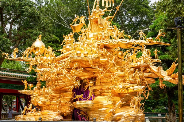Czyste Złoto Rzeźba Baomo Garden Guangzhou Chiny Huaguoshan Monkey King — Zdjęcie stockowe
