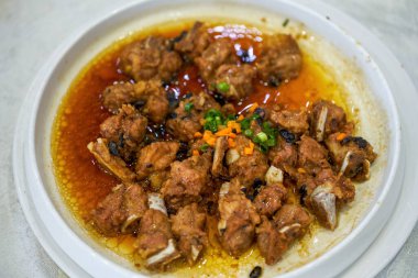 A delicious Chinese dish, steamed pork ribs with black bean sauce