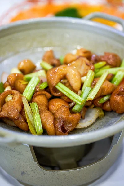 Delicioso Prato Chinês Intestinos Porco Fritos — Fotografia de Stock