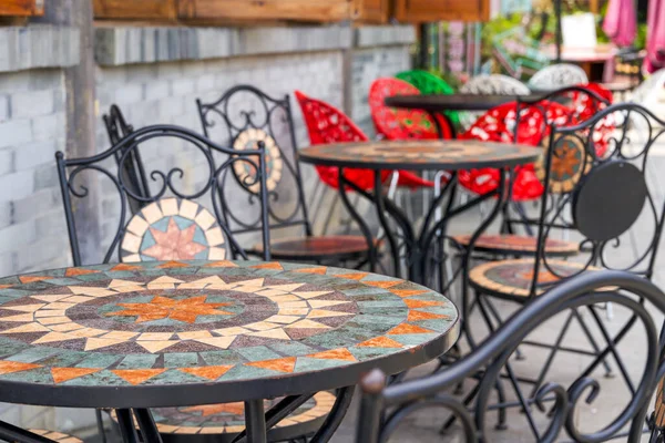 Outdoor Cafe Restaurant Leisure Tables Chairs — Stock Photo, Image