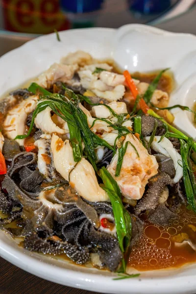 Läcker Kinesisk Maträtt Kokt Tripe Och Sirloin Med Film Och — Stockfoto