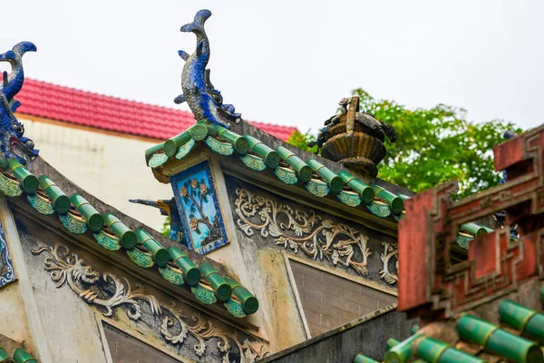 Colorful Roofs Ancient Chinese Lingnan Style Buildings — Stock Photo, Image