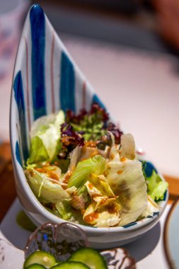 Bir tabak lezzetli Japon sebze salatası aperatifi.