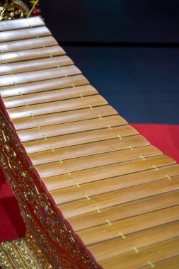 1Güneydoğu Asya geleneksel müzik enstrümanı tekne şeklinde bambu arp