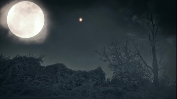 Des présences mystérieuses volent sous une lune géante, une atmosphère écrasante. — Video