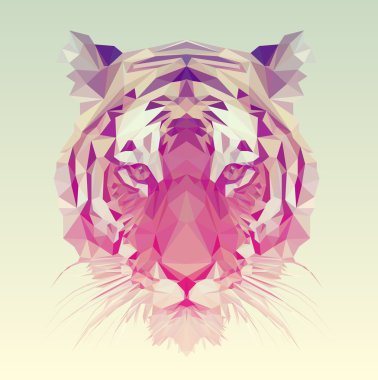 Düşük Poli tiger şekil