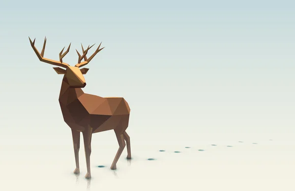 Low Poly Hirsch, mit Platz für Text. — Stockvektor