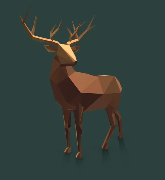 Low poly deer — Stock Vector