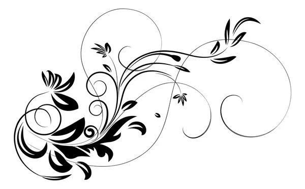 Black floral elements — Stock Vector