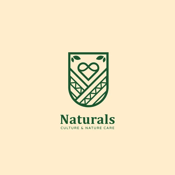 Doğal Karşılama Kültür Bitkisel Güzellik Tıp Logo Simgesi Aşk Amour — Stok Vektör