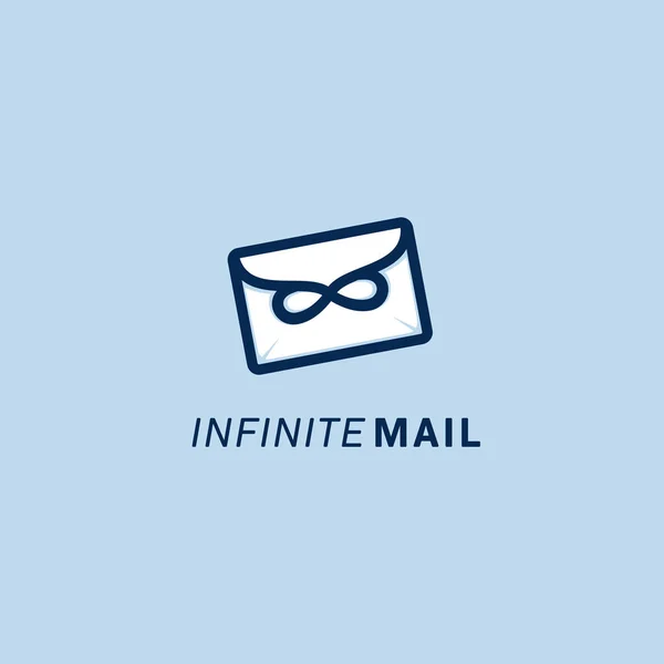 Infinito Logotipo Correo Ilimitado Con Icono Infinito Plantilla Logotipo Vectorial — Vector de stock