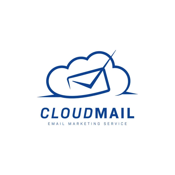 Logo Del Servicio Email Marketing Por Correo Nube Con Carta — Vector de stock