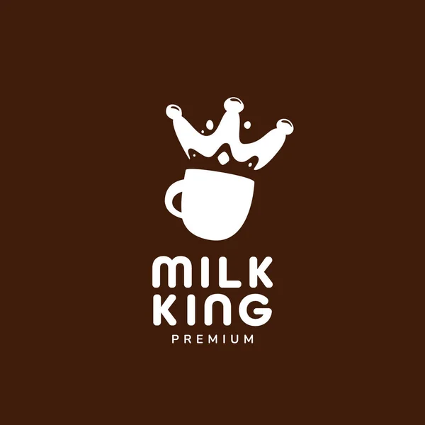 Λογότυπο Choco Milky Milk King Ποτήρι Κούπα Ποτό Γάλα Βουτιά — Διανυσματικό Αρχείο