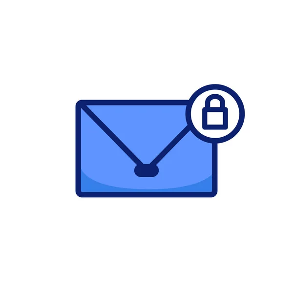 Ícone Envelope Mail Bloqueado Com Vetor Símbolo Sinal Cadeado —  Vetores de Stock