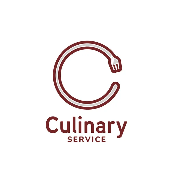 Lettre Modèle Icône Logo Culinaire Restauration Fourchette Pour Les Entreprises — Image vectorielle