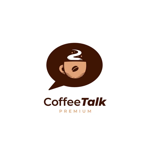 Vintage Café Caliente Hablar Podcast Logotipo Icono Ilustración — Vector de stock