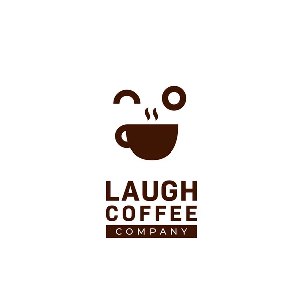 Happy Fun Lachen Café Logo Café Logo Mit Großem Lachen — Stockvektor