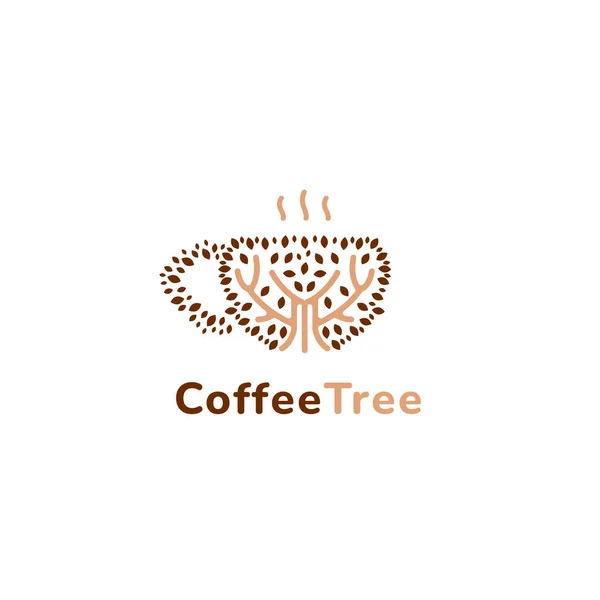 Koffie Boom Natuur Koffie Kopje Logo Pictogram — Stockvector