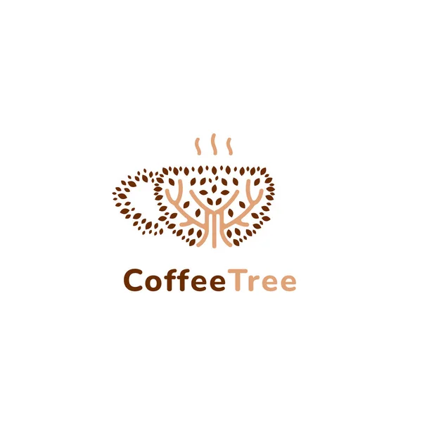 Árbol Café Naturaleza Taza Café Icono Del Logotipo — Vector de stock