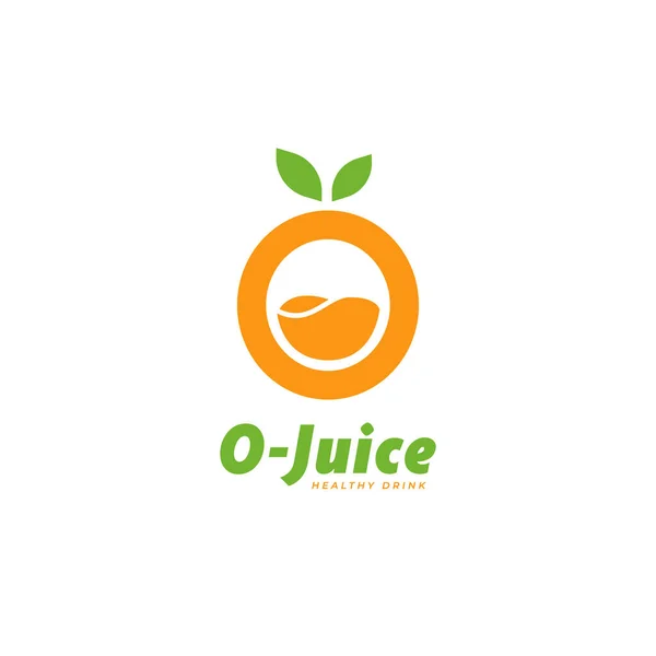 手紙Oオレンジフルーツジュースロゴアイコンシンボルテンプレート — ストックベクタ