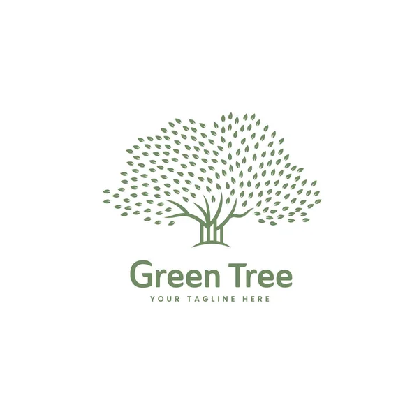 Duża Natura Zielone Drzewo Życia Logo Ikona Szablon — Wektor stockowy
