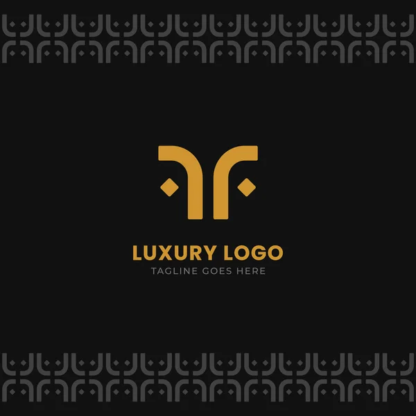 Luxury Abstract Monogram Letter Logo Icon Gold Color Batik Pattern — Stock Vector