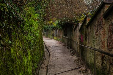 Ljubljanica Nehri'nin ve Ljubljana, Slovenya'nın görünümü. Ljubljana Castle