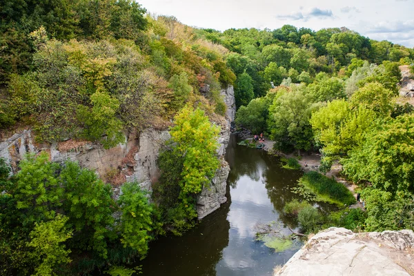 Primavera Canyon Verde Sulla Costa Del Fiume — Foto Stock