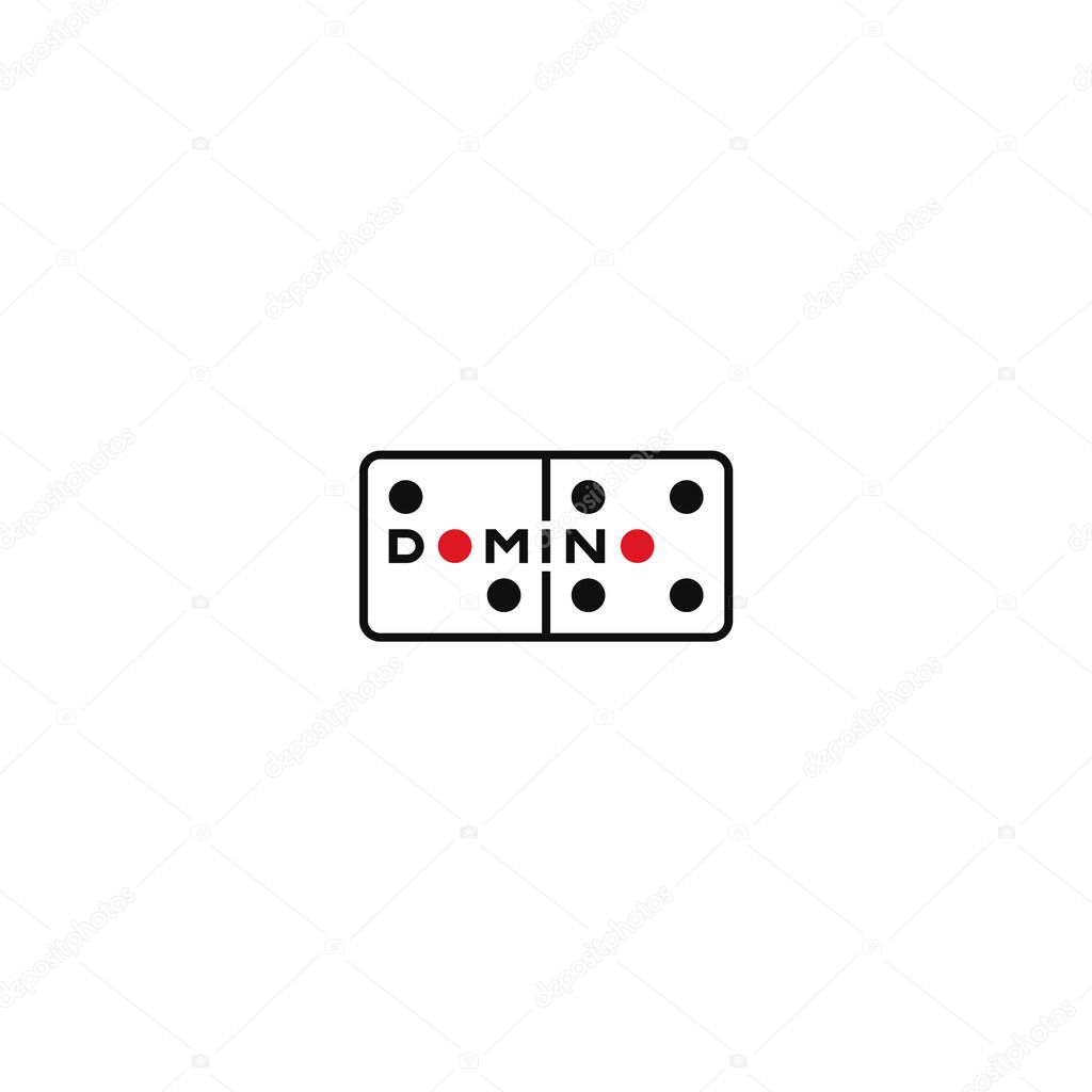 Domino dice text logo design.