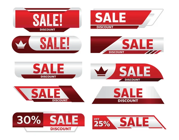 Sale Red Banner Promotion Tag Design Marketing — Stock Vector