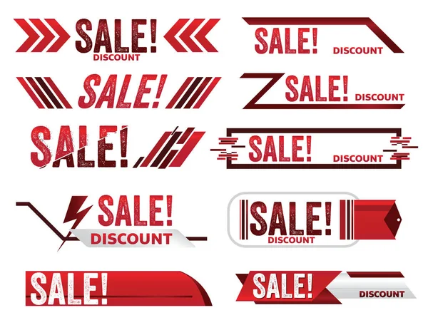 Venta Banner Rojo Promoción Etiqueta Diseño Para Comercialización — Vector de stock