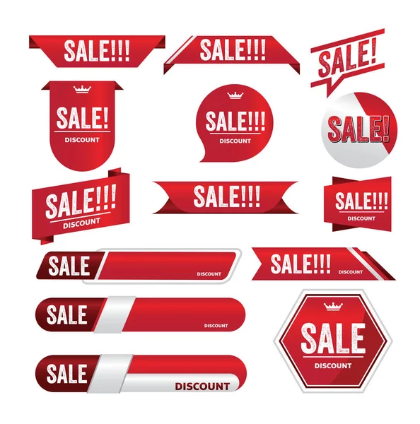 Sprzedaż Red Banner Promocja Tag Design Marketing — Wektor stockowy