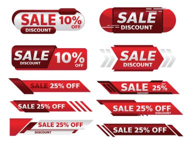 Pazarlama için kırmızı bayrak tanıtım etiketi tasarımı