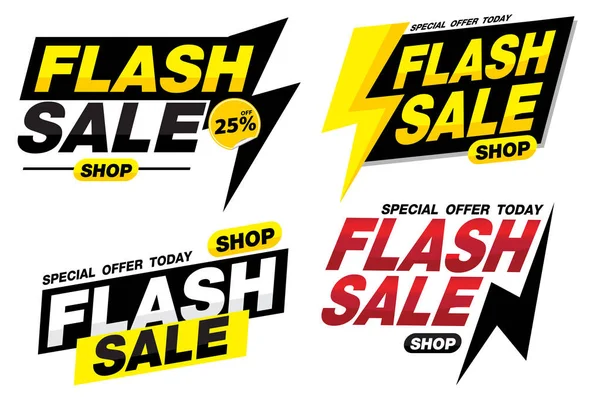 Flash Sale Banner Promotion Tag Design Für Marketing — Stockvektor