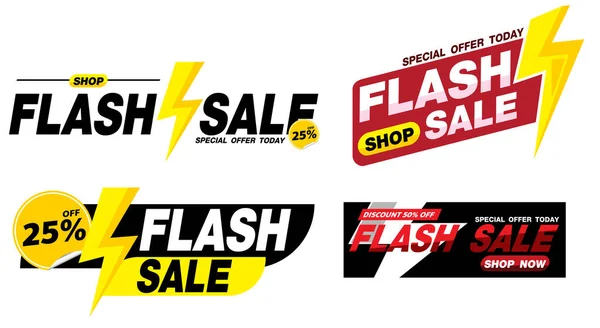 Flash Sale Banner Promotion Tag Design Für Marketing — Stockvektor