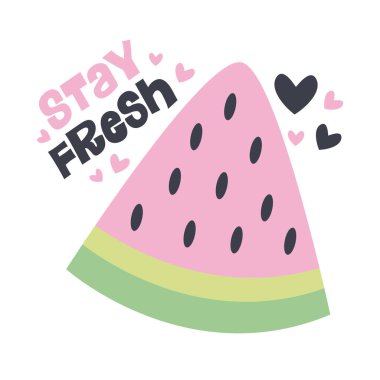 tatlı karpuz illüstrasyon düz dizayn vektörü tee üzerinde yazdırmak için