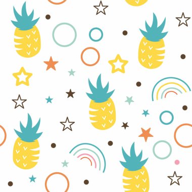 Yıldız çizim desenli soyut ananas