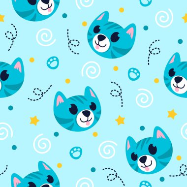 Küçük kedi desenli çizim tasarımı