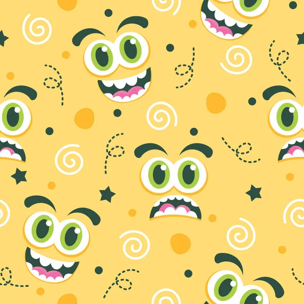 Happy Face Pattern Illustration Design — 스톡 벡터