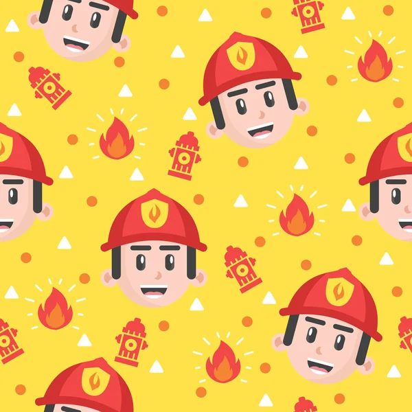 Cute little firefighter pattern illustrations