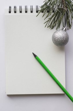 beyaz Notepad alanı metin Noel arkaplan görünümü için