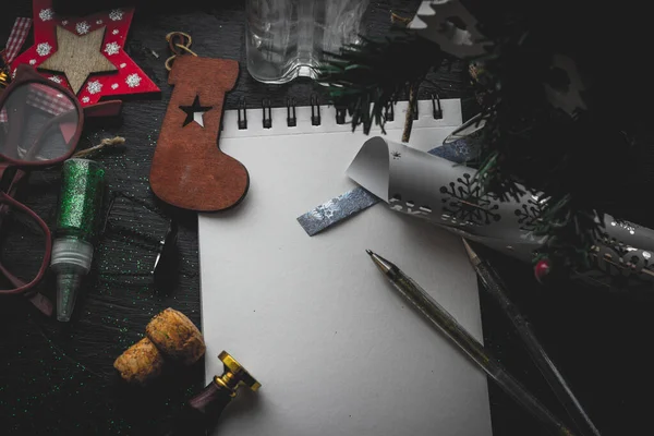 beyaz Notepad alanı metin Noel arkaplan görünümü için