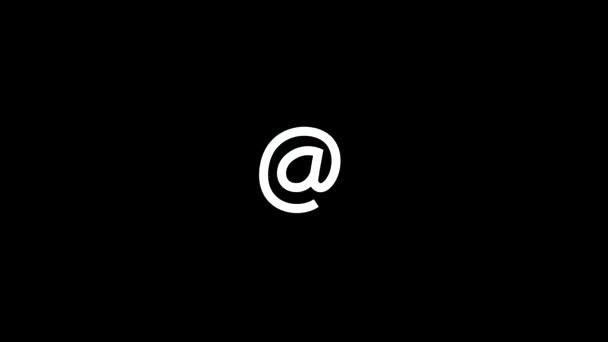 Glitch Email, Inbox, Mail, Message icon Vintage Twitched Bad Signal Animation. — Stockvideo