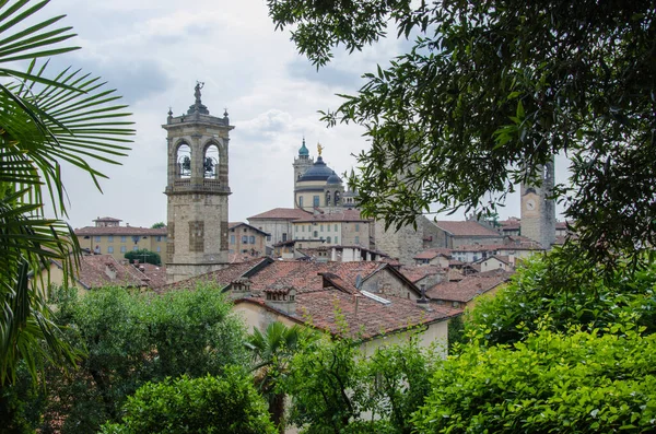 Bergamo old city with beautiful buildings. Italy. Stock Photo