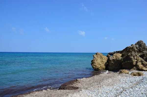 The coast of Cyprus island. Mediterranean sea shore. Nature
