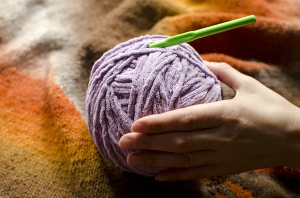 Balls of woolen threads for knitting — Stock Photo, Image